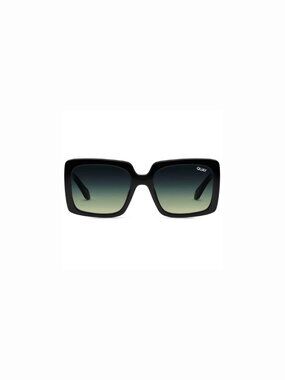 QUAY Women's TOTAL VIBE QW-001060 Black Frame/Smoke Green Lenses Sunglasses